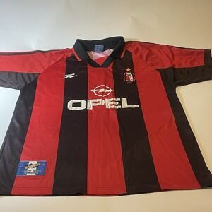 AC Milan Classic Football Shirt Jersey Short Sleeve Vintage Size Large